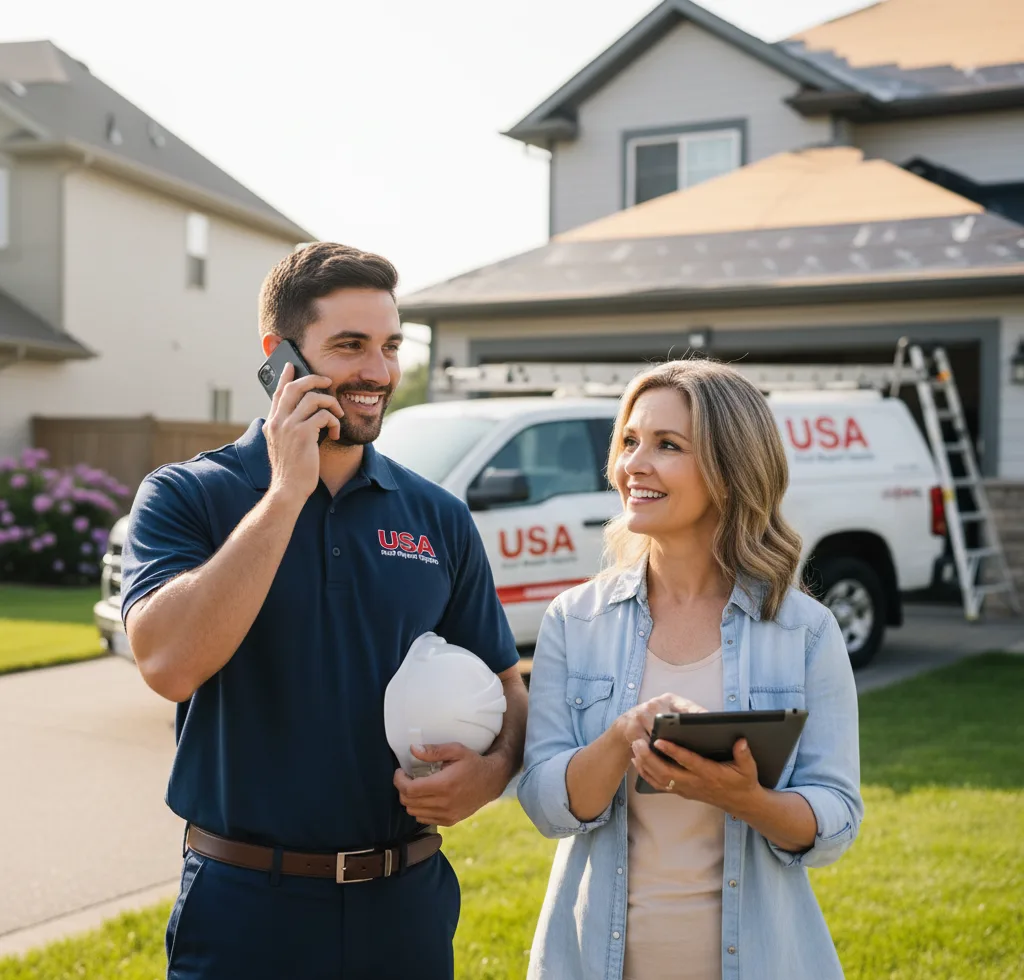 USA Roof Repair Experts customer support in Gibson
